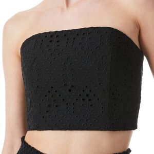 Alice + Olivia Ceresi Eyelet Bandeau Top in Black#113